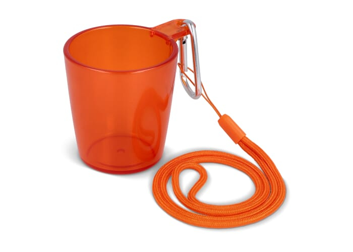 Verre à shot personnalisé avec cordon tour de cou Transparent Orange